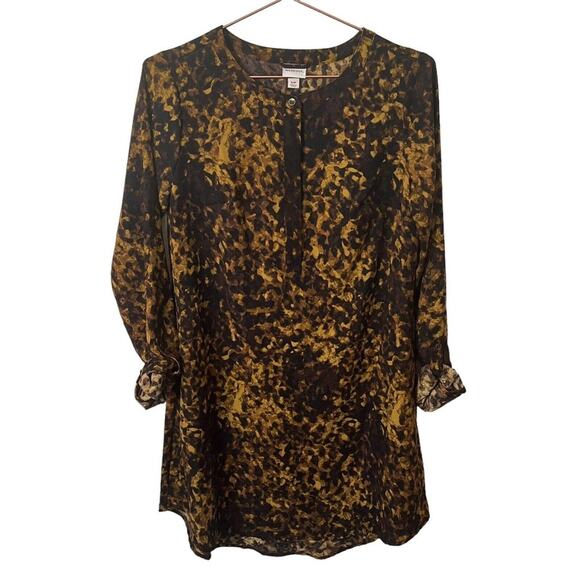 Merona Cheetah Shift Dress Long Sleeve Size Small - Picture 1 of 4